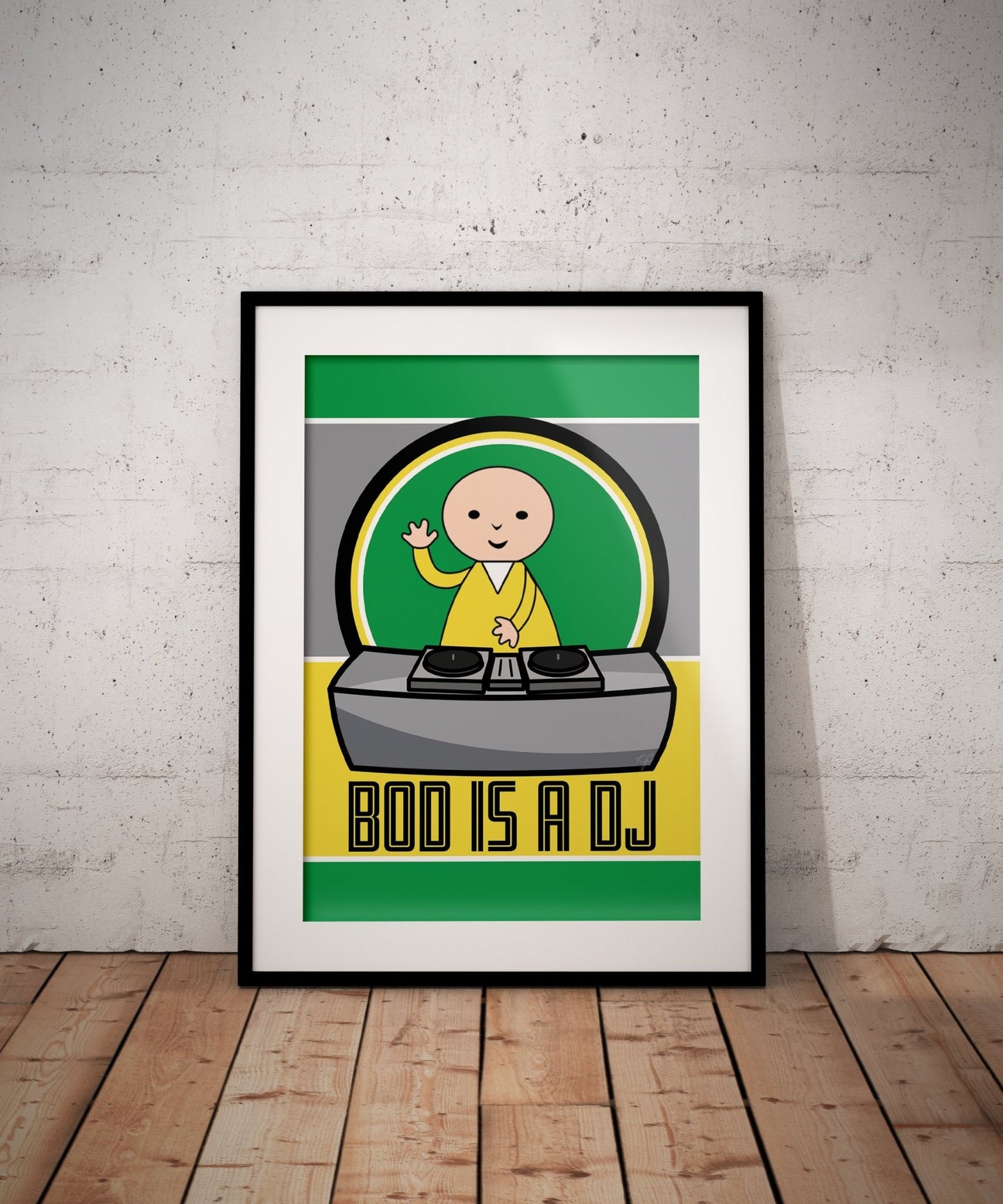 Bod is a DJ print - Striped CircleA4