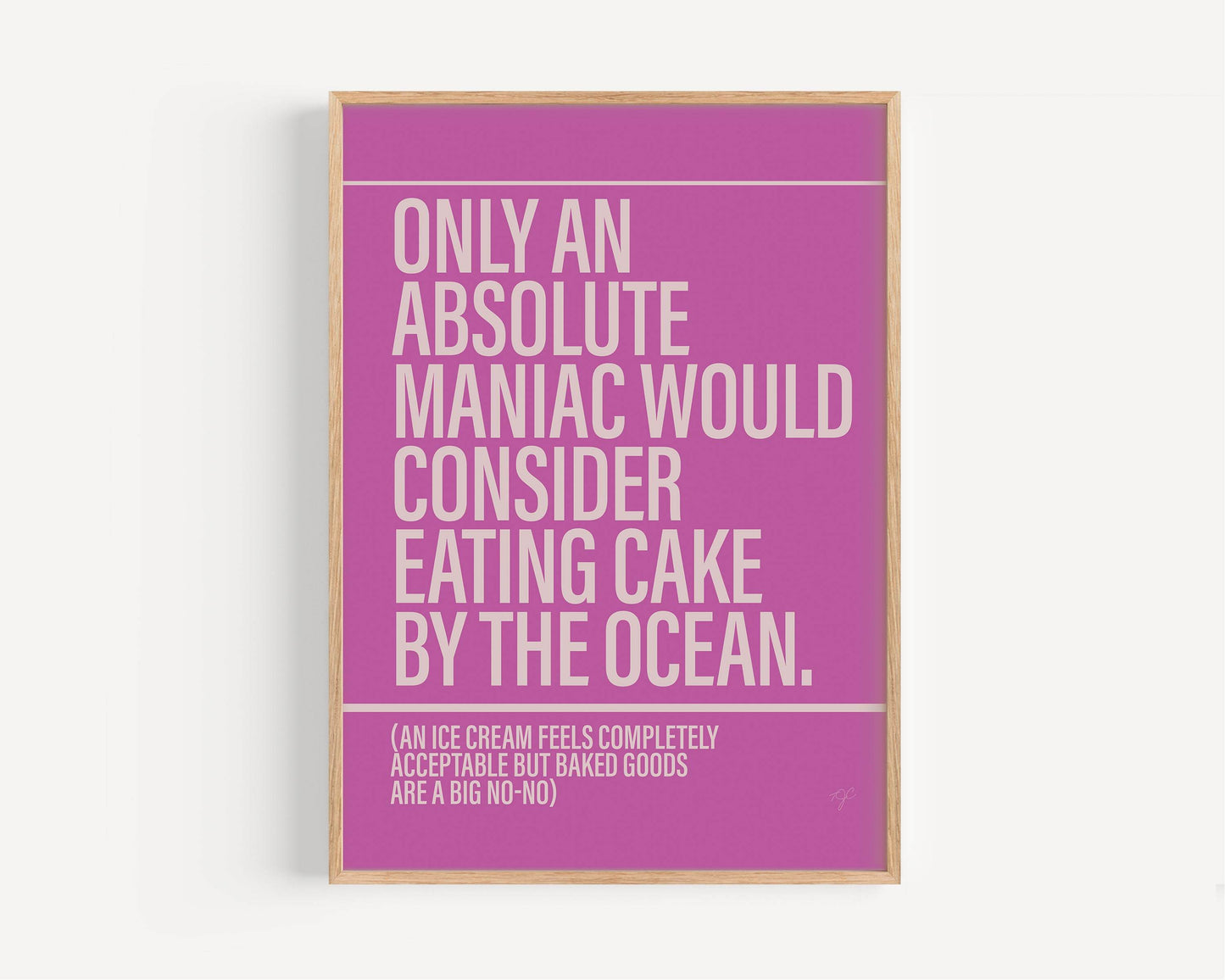 Cake by the Ocean DNCE Alternative Lyrics Music Print | Song Lyric Wall Art UK | Striped Circle