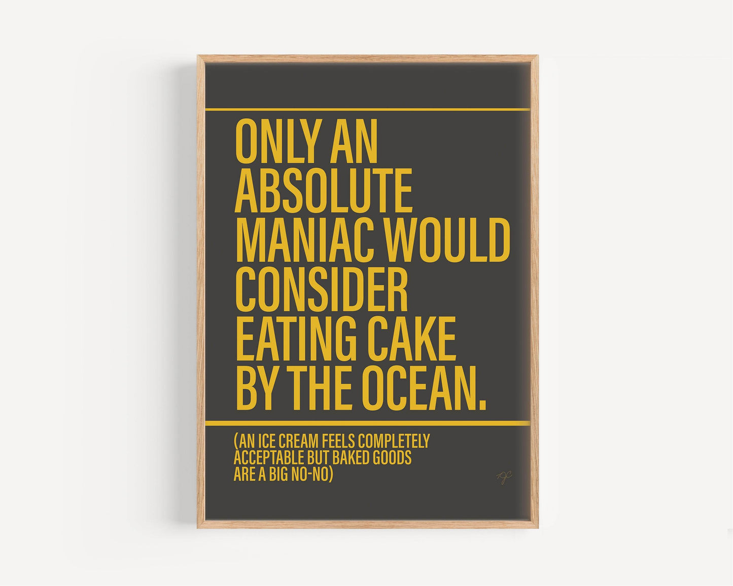 Cake by the Ocean DNCE Alternative Lyrics Music Print | Song Lyric Wall Art UK | Striped Circle