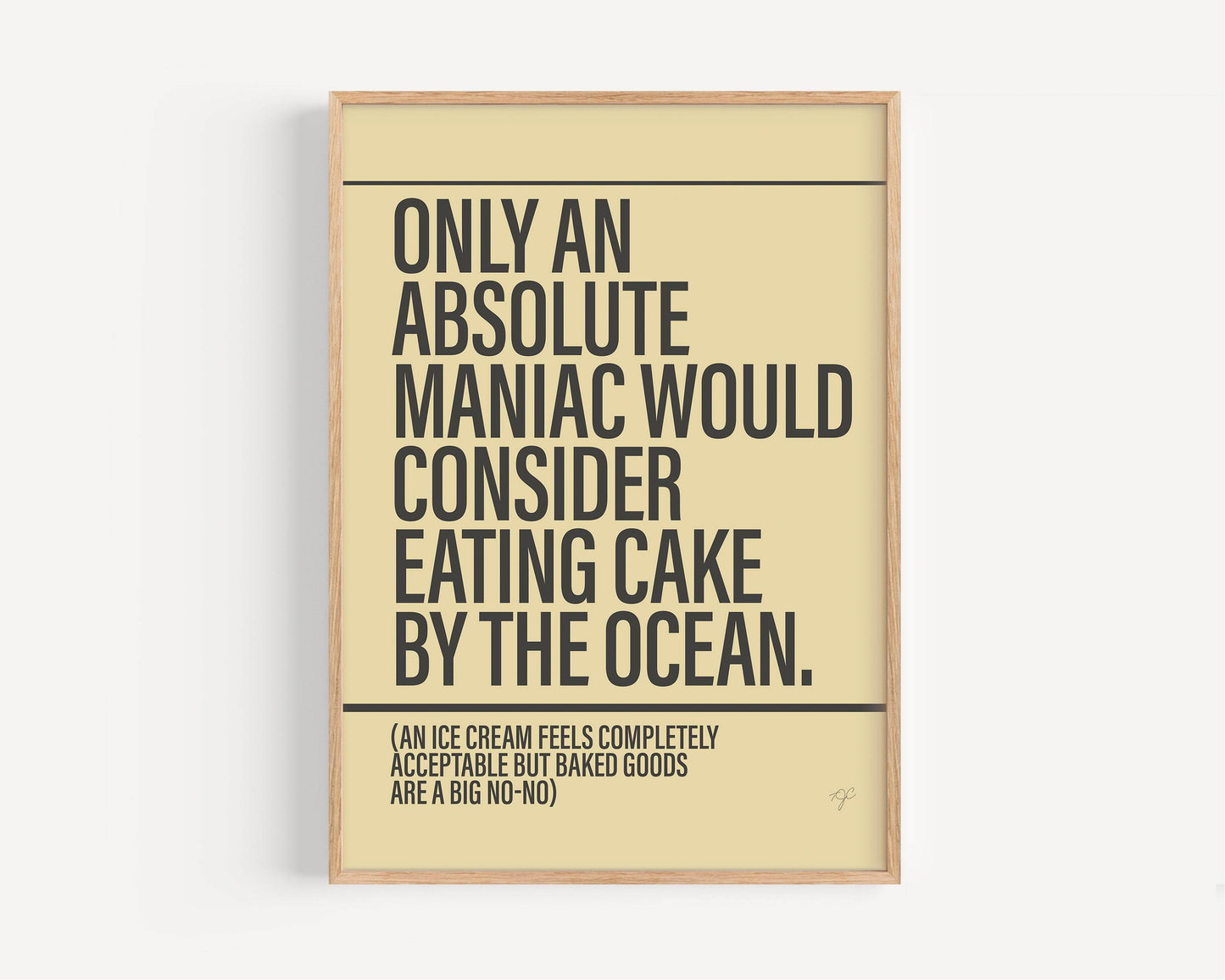 Cake by the Ocean DNCE Alternative Lyrics Music Print | Song Lyric Wall Art UK | Striped Circle