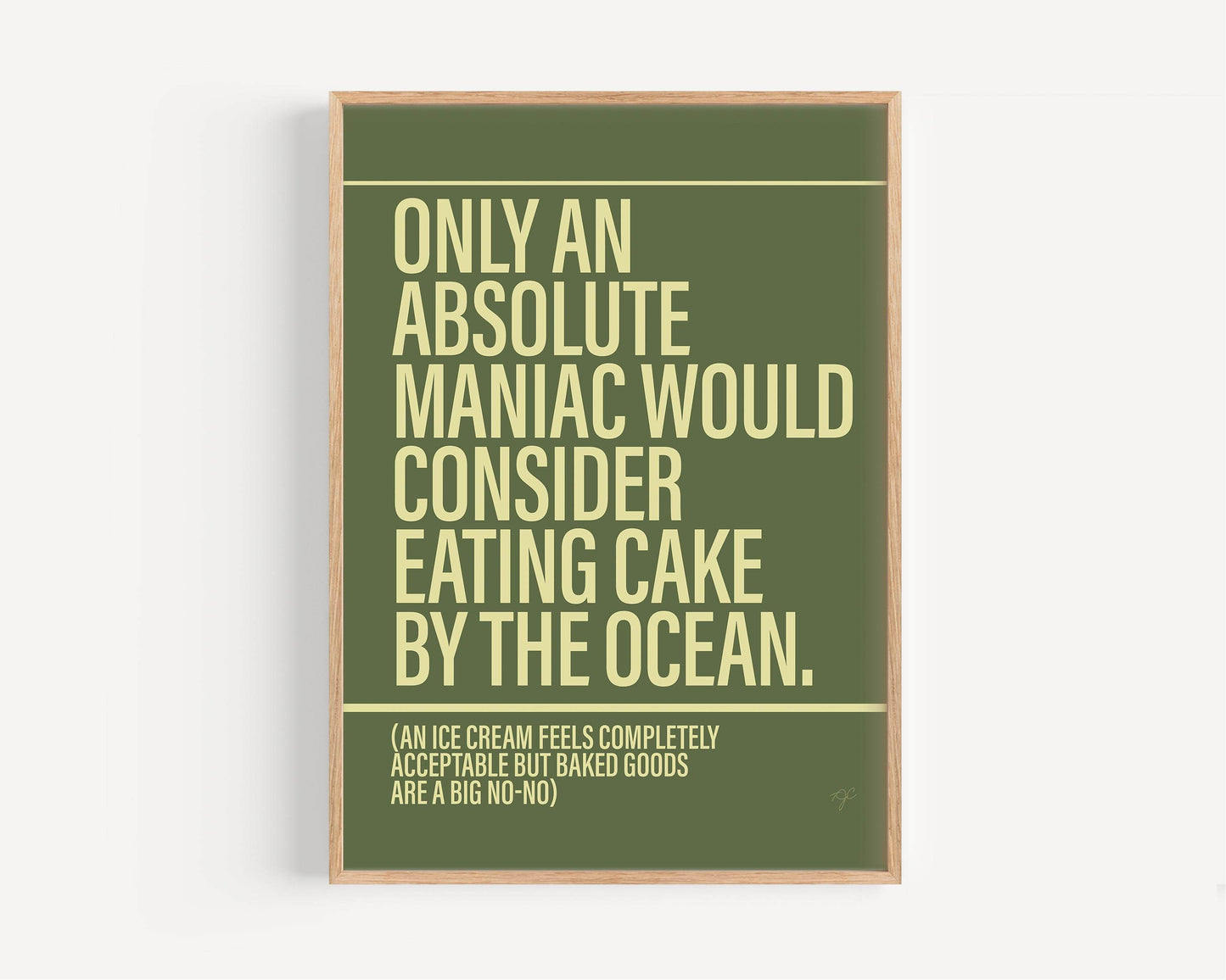 Cake by the Ocean DNCE Alternative Lyrics Music Print | Song Lyric Wall Art UK | Striped Circle