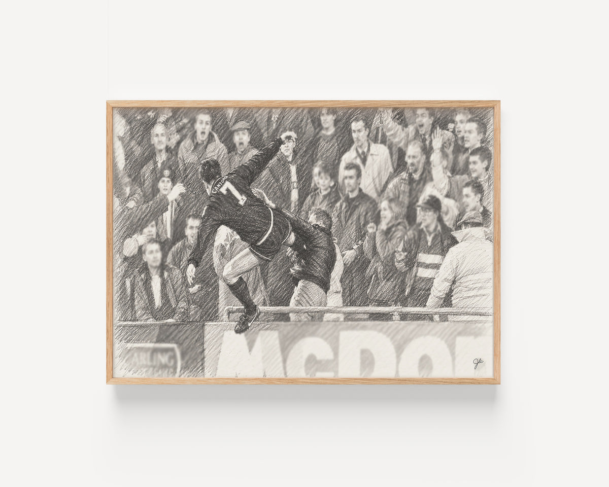 "Kung Fu Night" Football Moment Pencil Sketch Print | UK