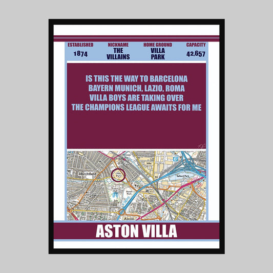 Aston Villa Champions League print - Striped CircleA4
