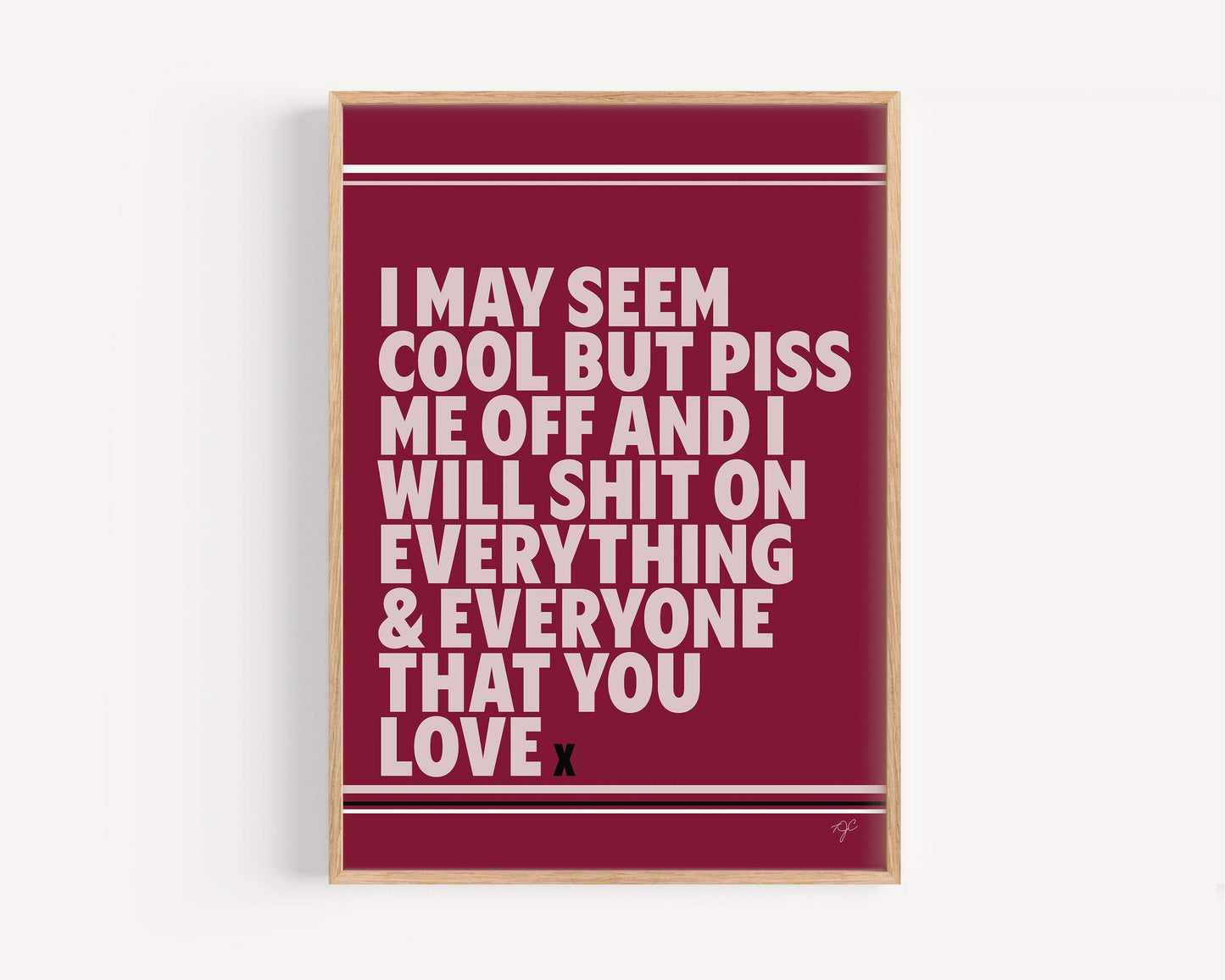 "I may seem cool..." print