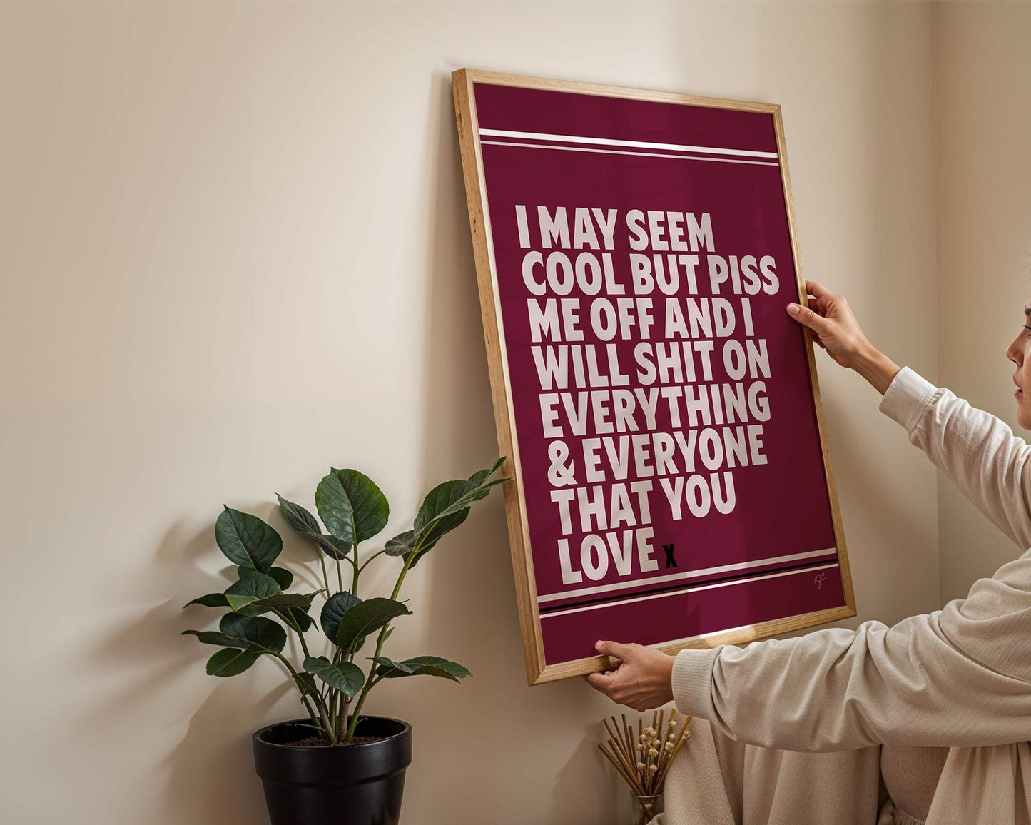 "I may seem cool..." print