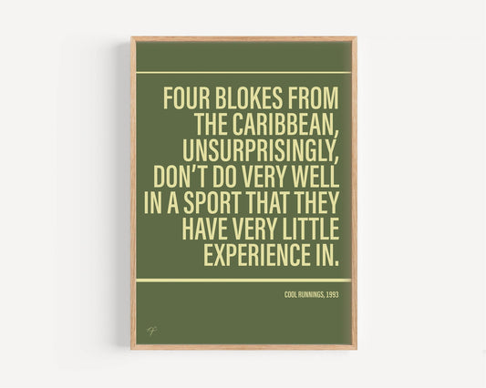 Cool Runnings Alternative TV and Film Print - Khaki