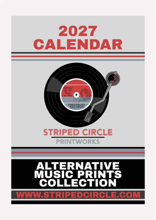 Wall calendar 2027 - Alternative Music Prints - Striped Circle