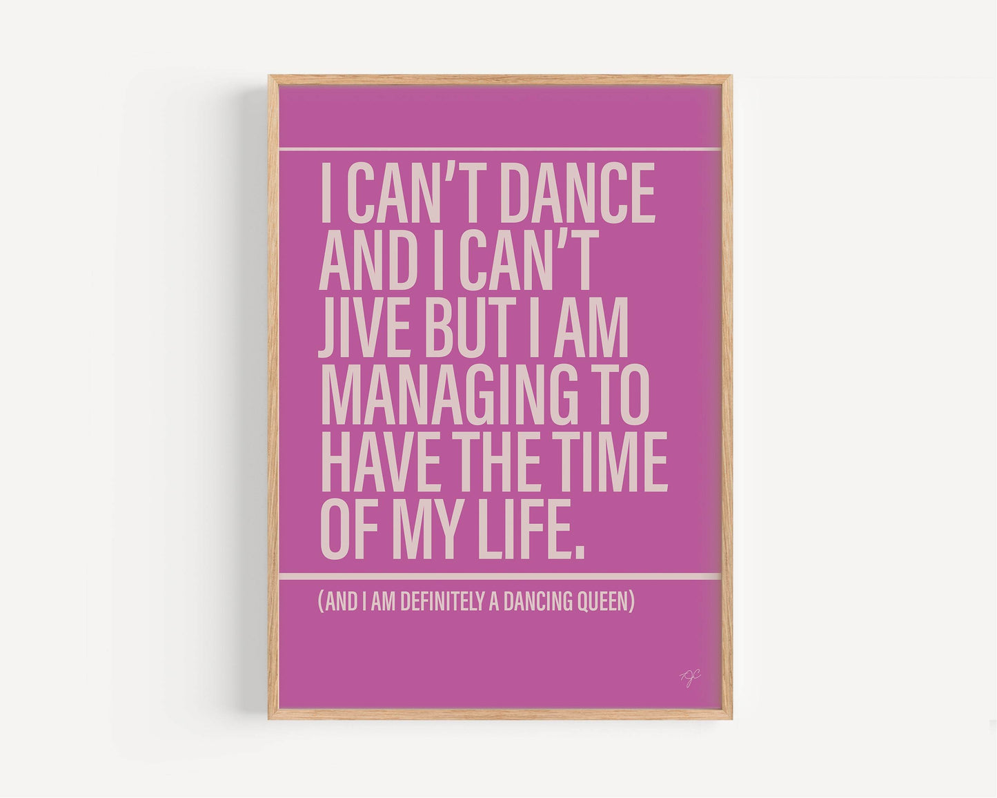 Dancing Queen ABBA Alternative Lyrics Music Print | Song Lyric Wall Art UK | Striped Circle