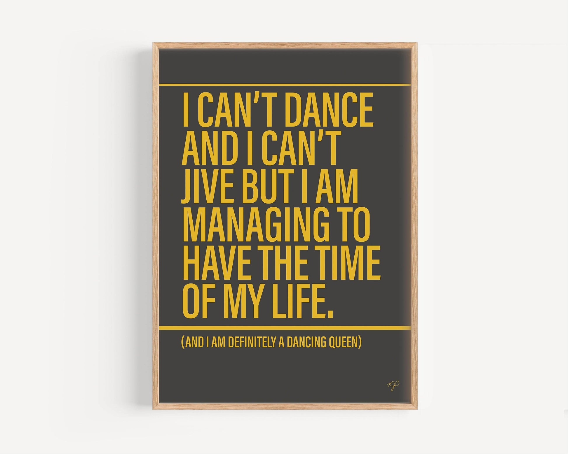 Dancing Queen ABBA Alternative Lyrics Music Print | Song Lyric Wall Art UK | Striped Circle