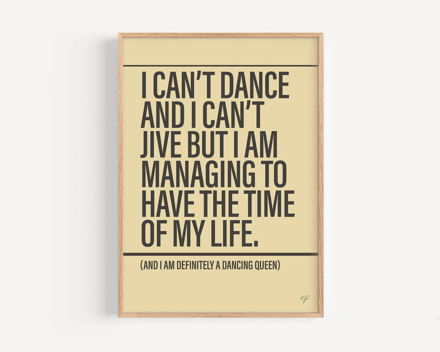 Dancing Queen ABBA Alternative Lyrics Music Print | Song Lyric Wall Art UK | Striped Circle