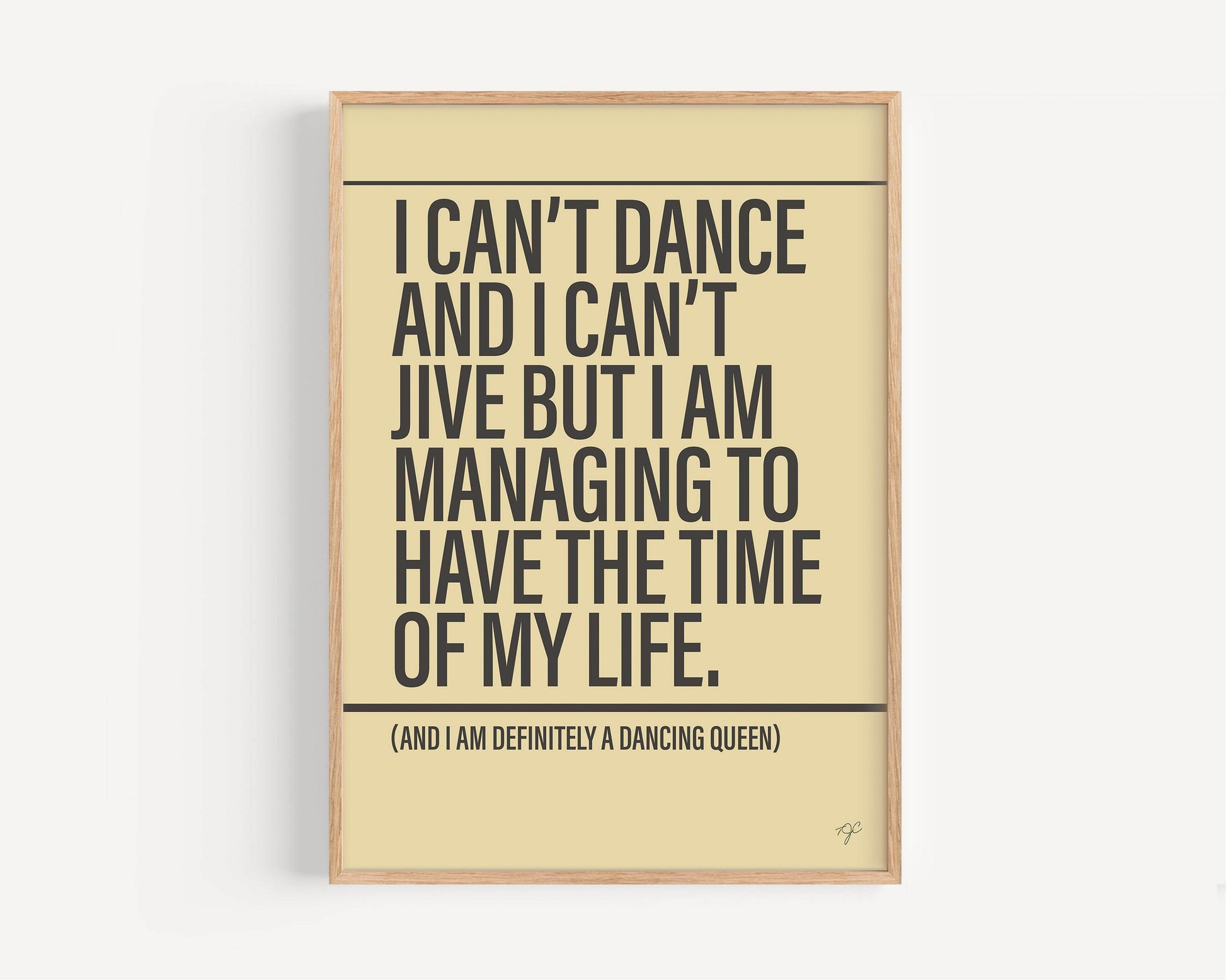 Dancing Queen ABBA Alternative Lyrics Music Print | Song Lyric Wall Art UK | Striped Circle
