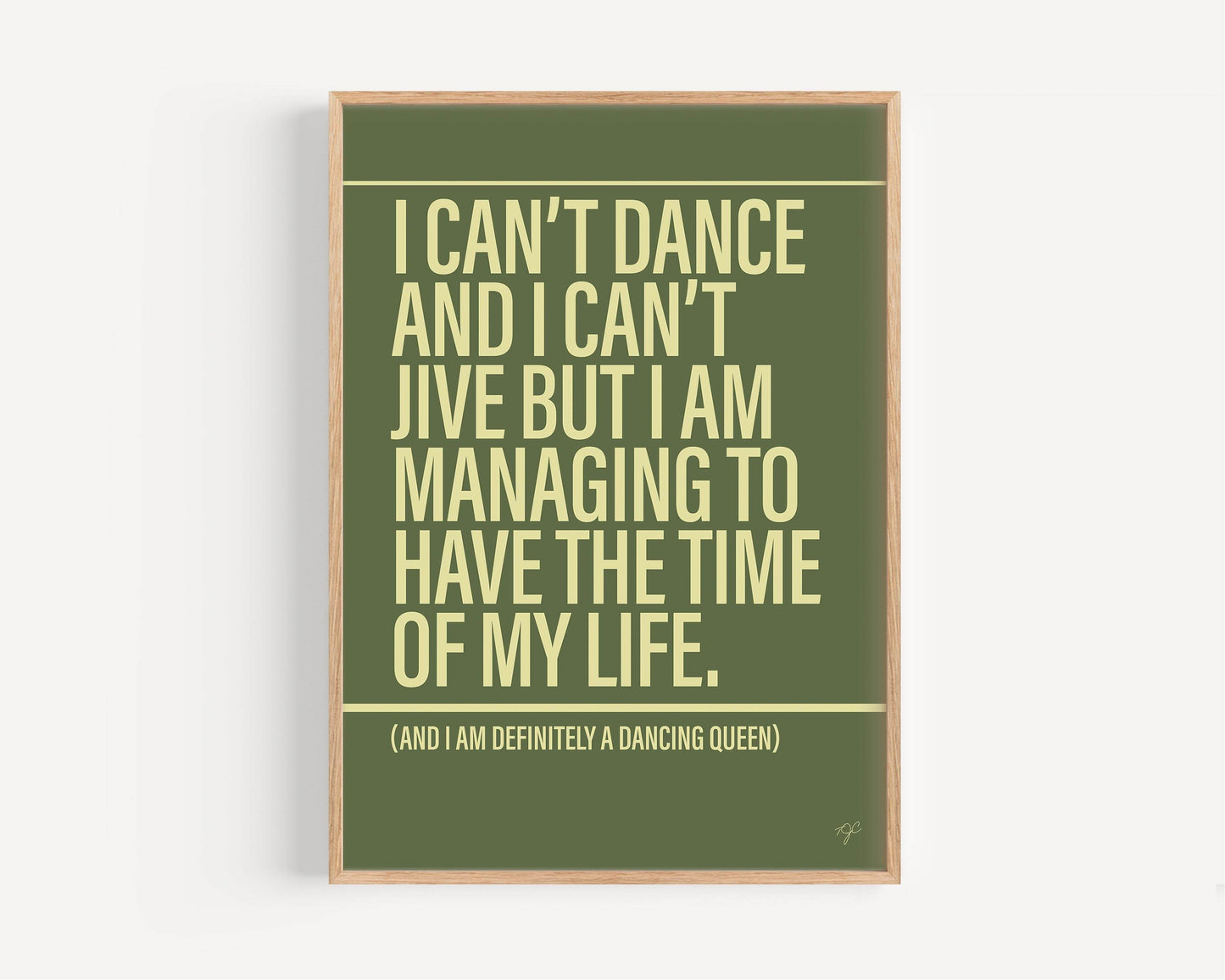 Dancing Queen ABBA Alternative Lyrics Music Print | Song Lyric Wall Art UK | Striped Circle