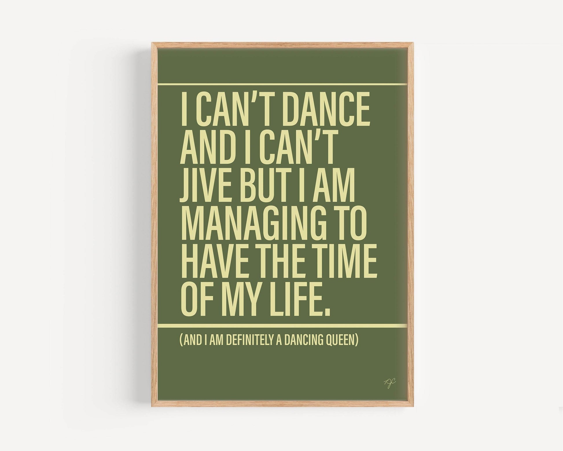 Dancing Queen ABBA Alternative Lyrics Music Print | Song Lyric Wall Art UK | Striped Circle