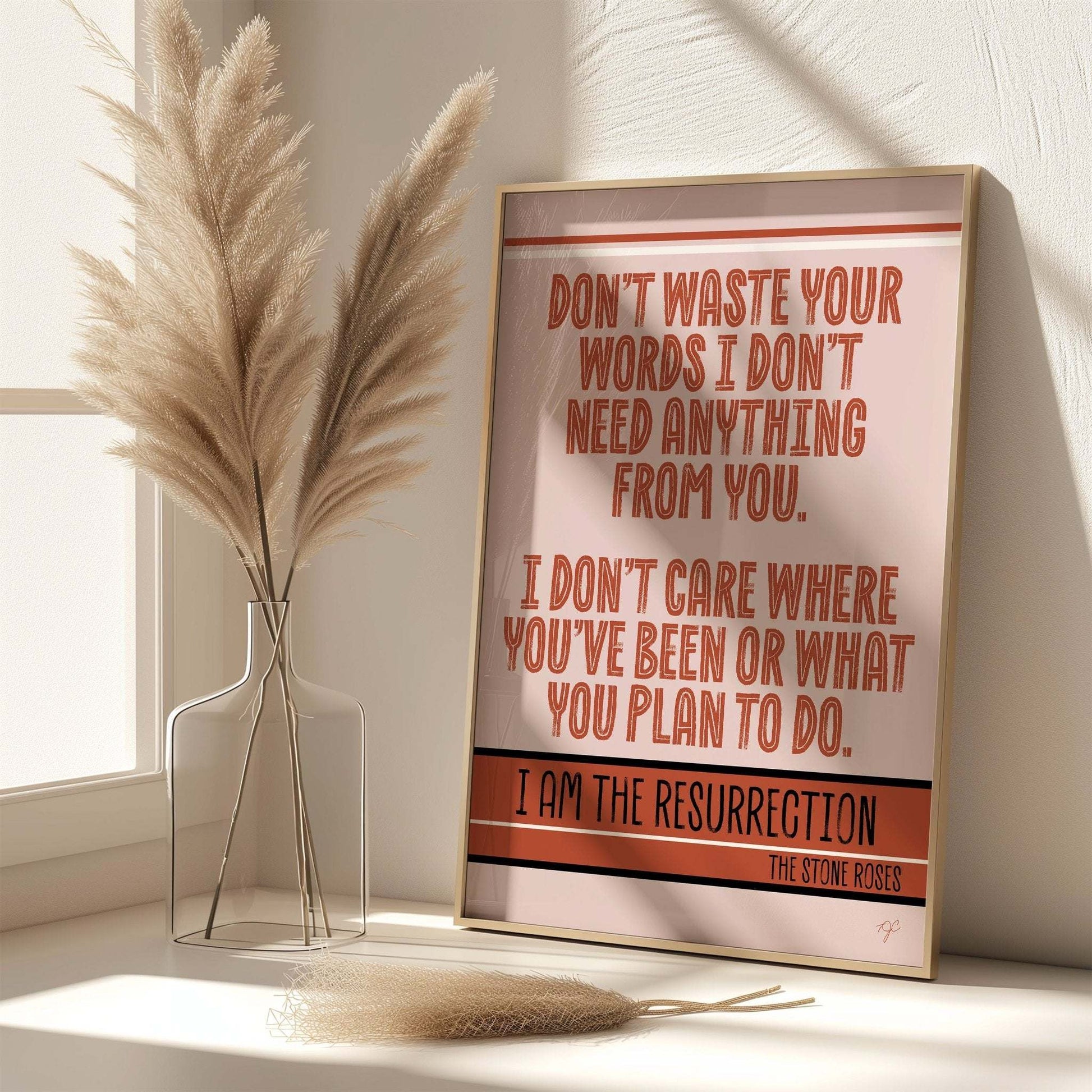  I am the Resurrection print - Don't Waste your Words - Striped Circle