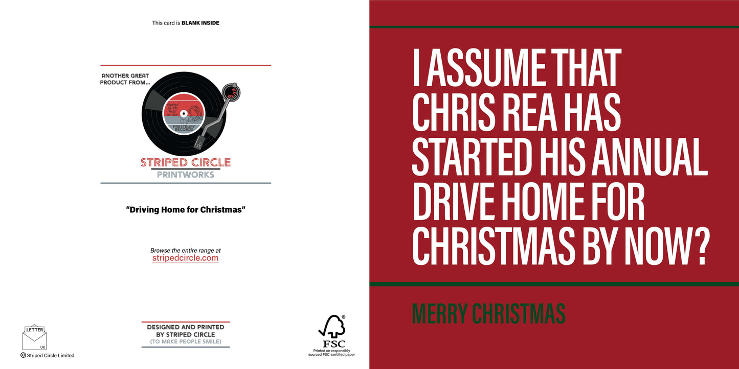 "Driving Home for Christmas" - Greeting Card