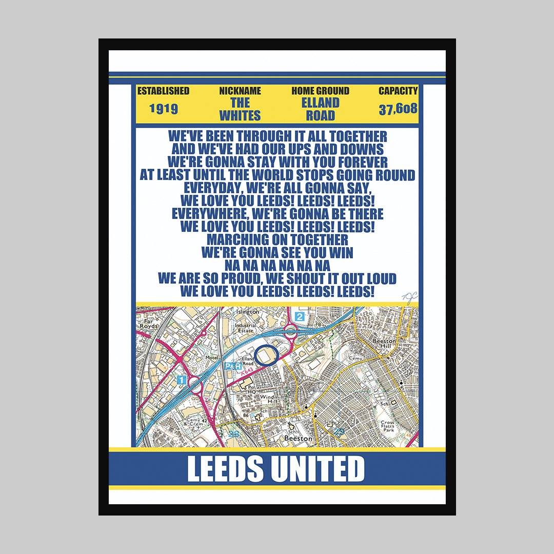 Leeds United Elland Road football print - Striped Circle