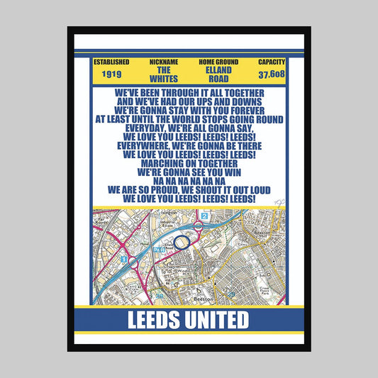 Leeds United Elland Road football print - Striped CircleA3