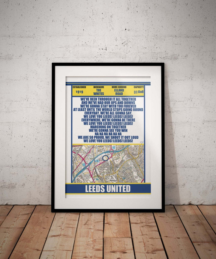 Leeds United Elland Road football print - Striped Circle