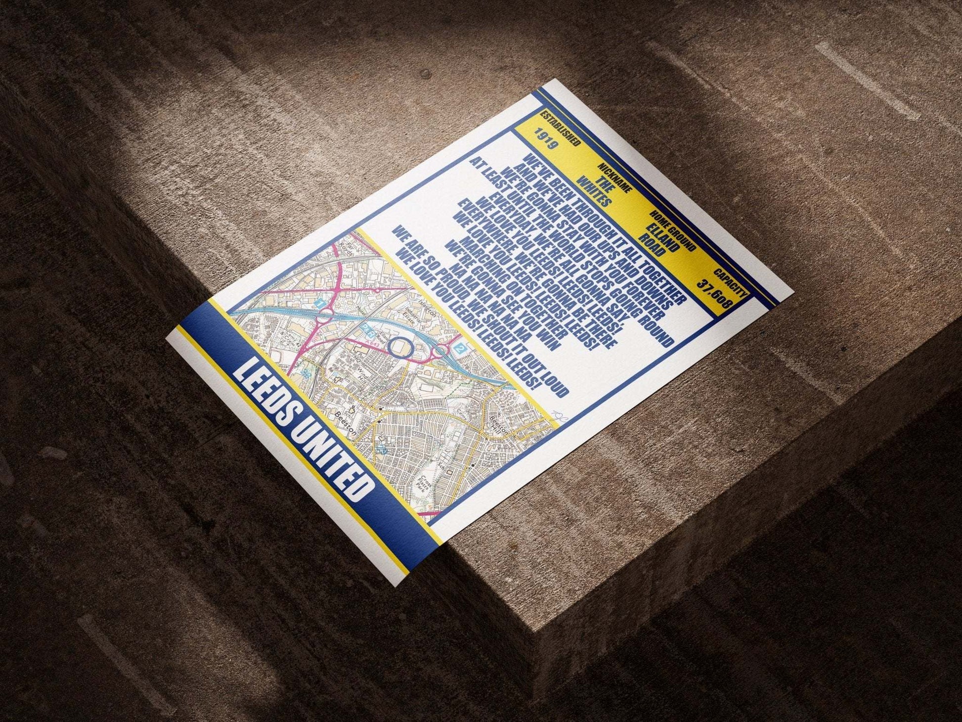 Leeds United Elland Road football print - Striped Circle