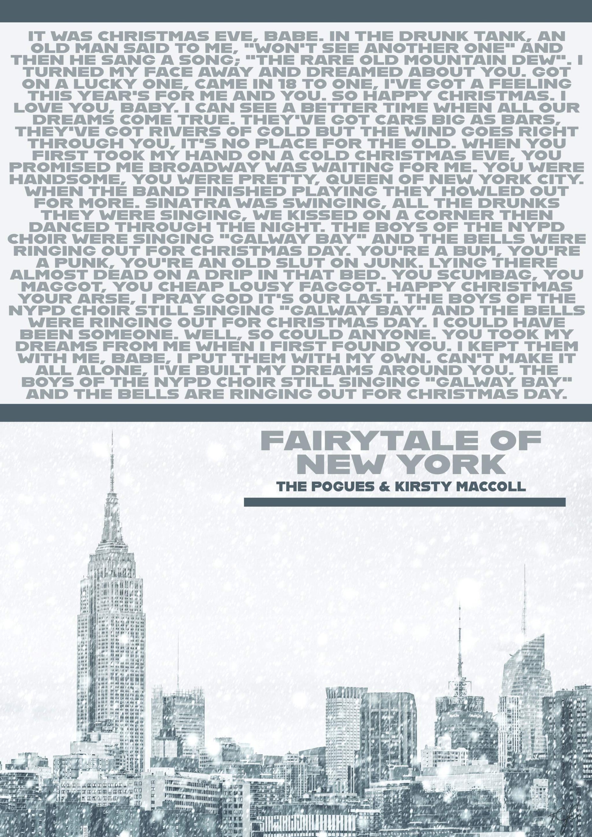 Fairytale of New York - The Pogues & Kirsty MacColl - Art print