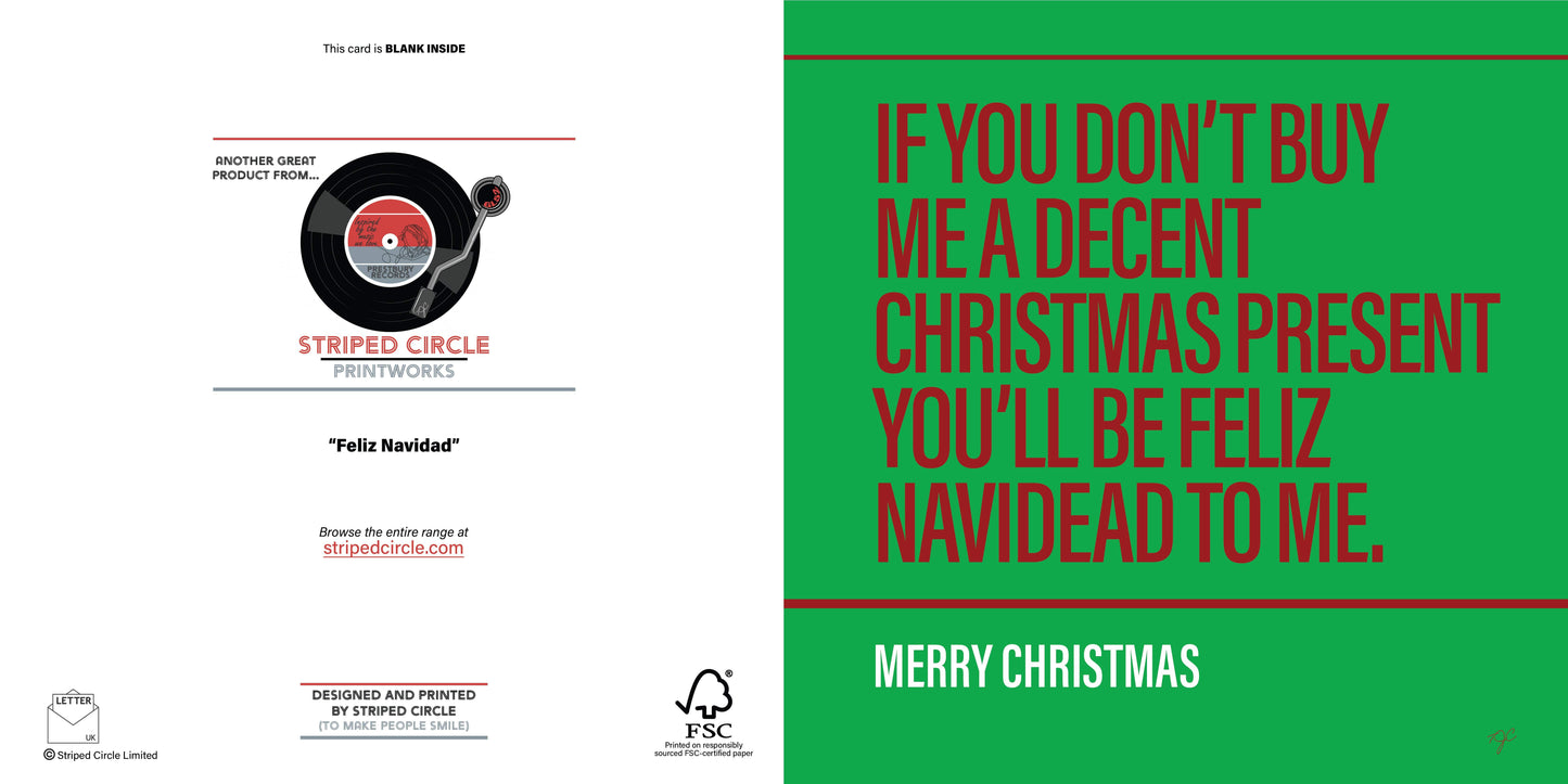 "Feliz Navidad" - Greeting Card