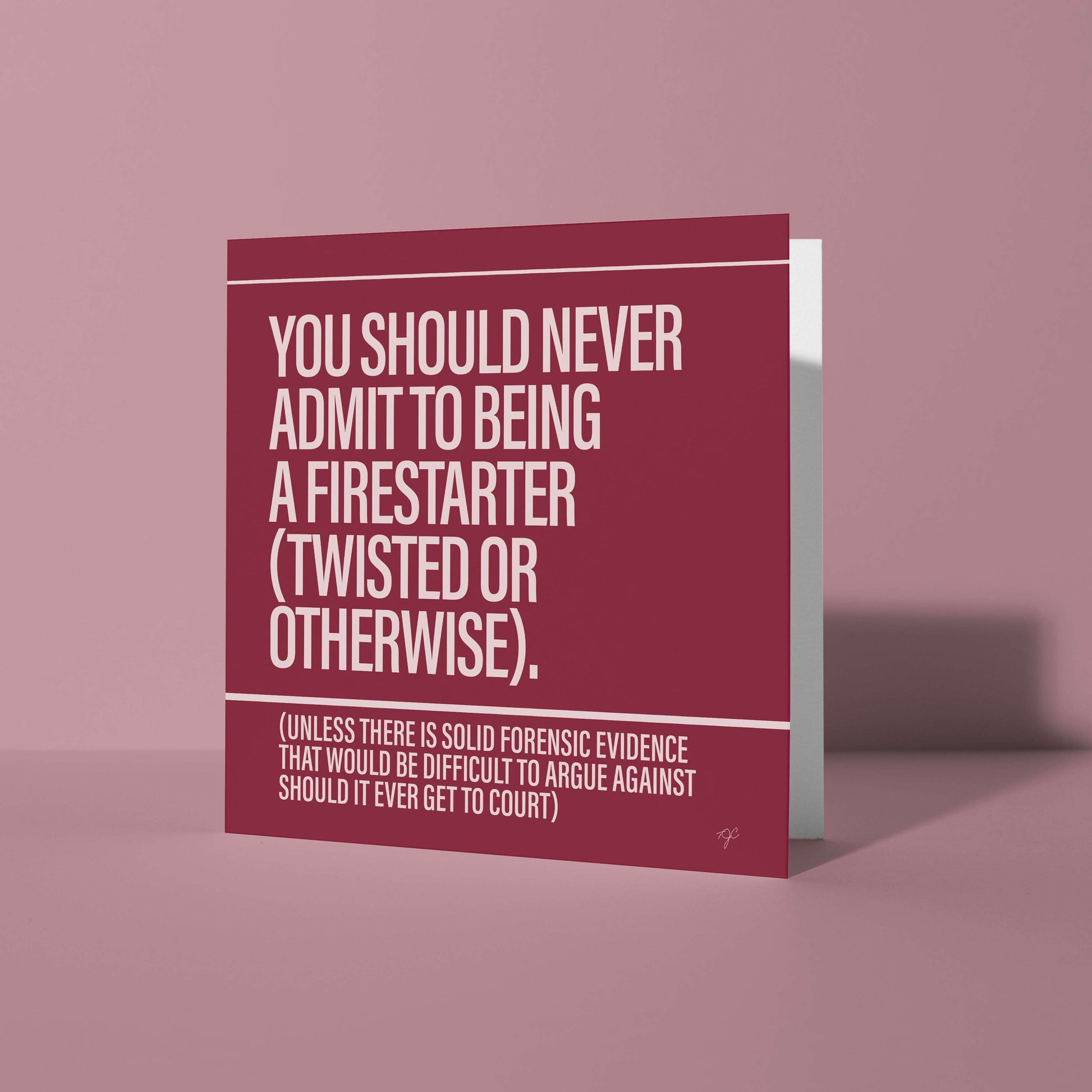 Striped Circle Firestarter greeting card from Alternative Music collection, square blank inside with white envelope