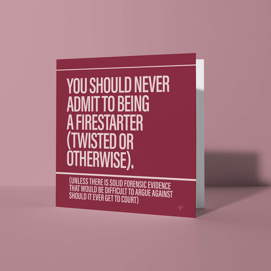 Striped Circle Firestarter greeting card from Alternative Music collection, square blank inside with white envelope