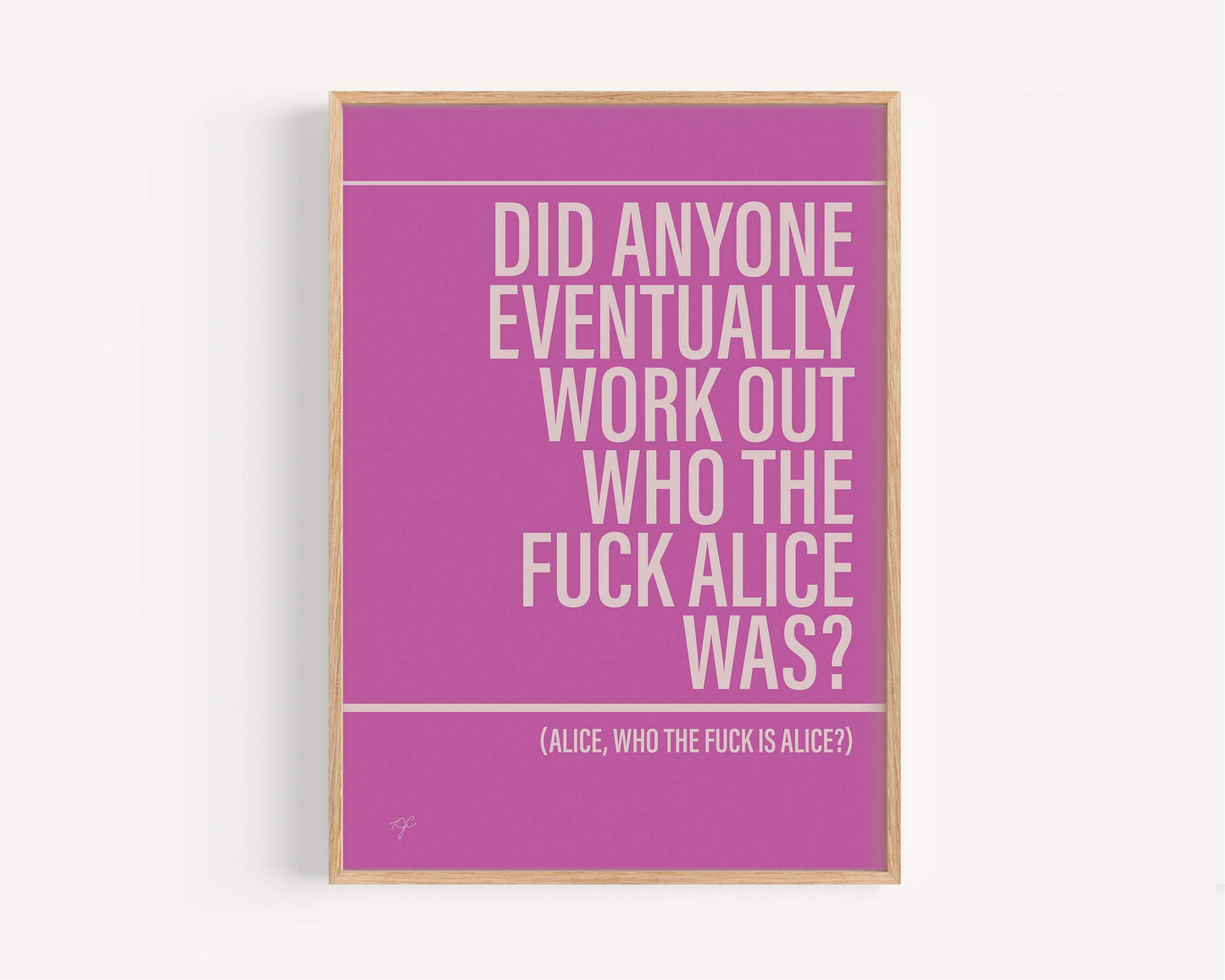Smokie Who the F*ck is Alice Alternative Lyrics Music Print | Song Lyric Wall Art UK | Striped Circle