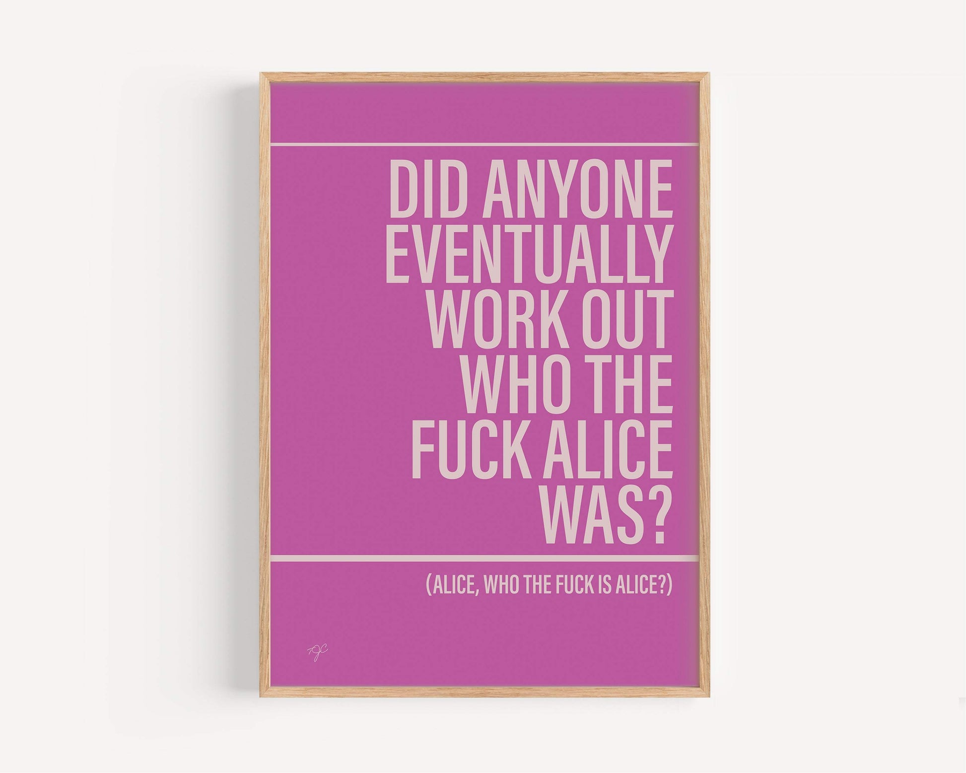 Smokie Who the F*ck is Alice Alternative Lyrics Music Print | Song Lyric Wall Art UK | Striped Circle