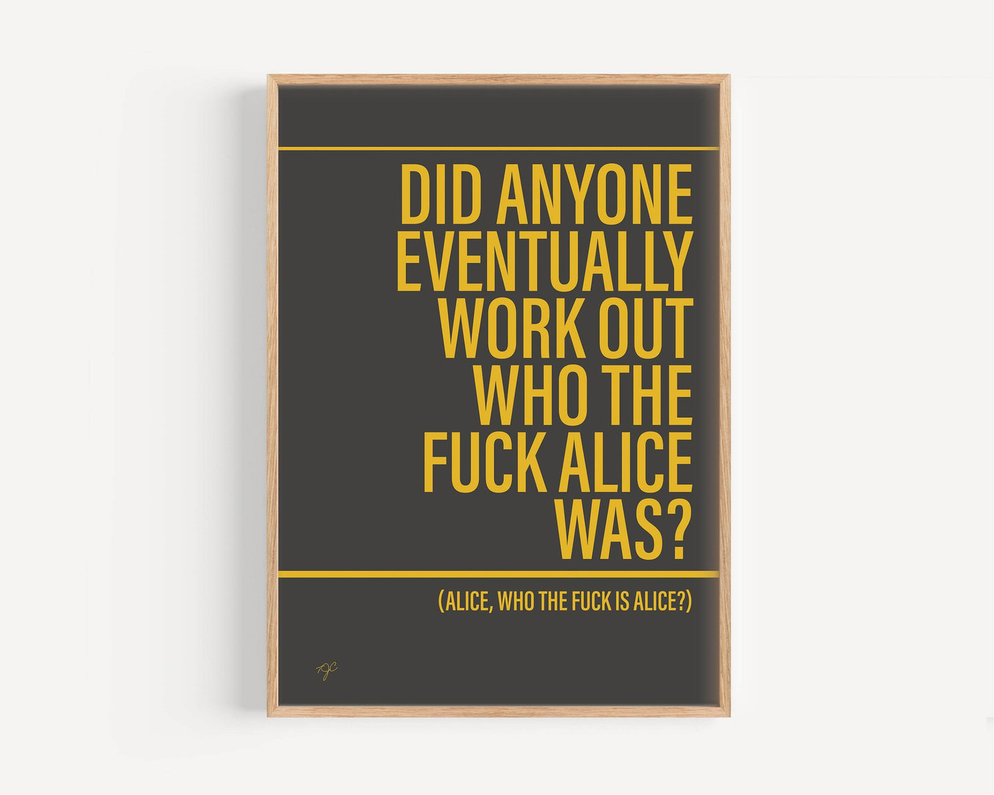 Smokie Who the F*ck is Alice Alternative Lyrics Music Print | Song Lyric Wall Art UK | Striped Circle