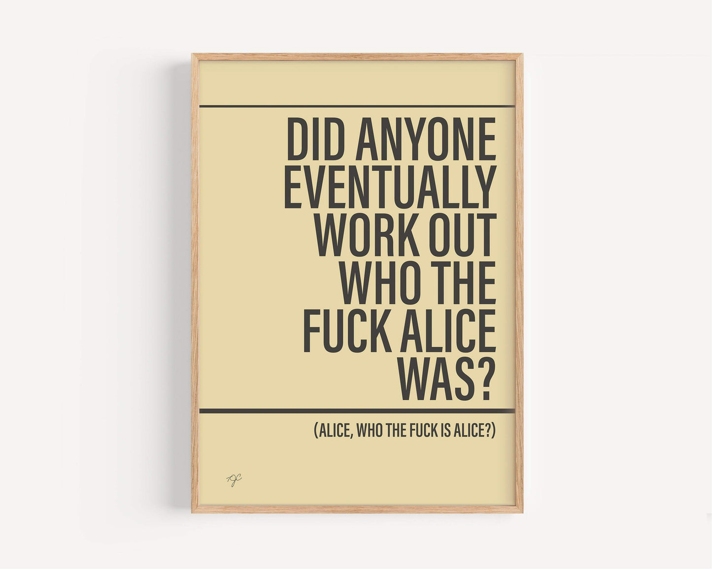 Smokie Who the F*ck is Alice Alternative Lyrics Music Print | Song Lyric Wall Art UK | Striped Circle