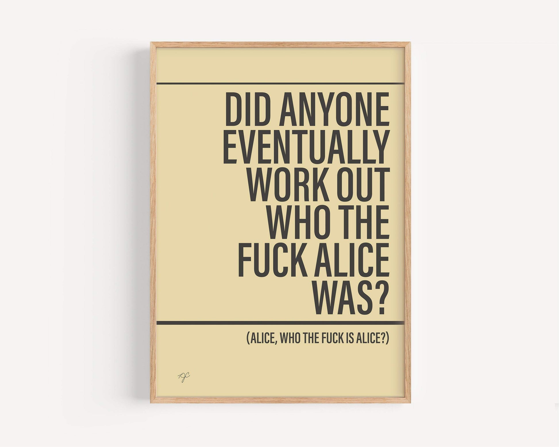 Smokie Who the F*ck is Alice Alternative Lyrics Music Print | Song Lyric Wall Art UK | Striped Circle