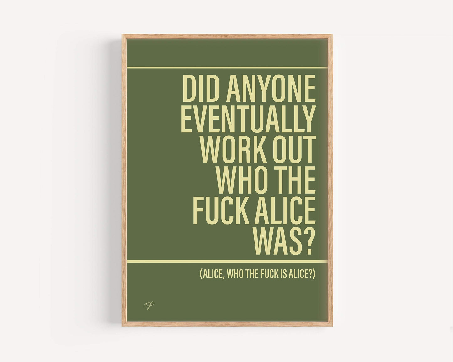 Smokie Who the F*ck is Alice Alternative Lyrics Music Print | Song Lyric Wall Art UK | Striped Circle