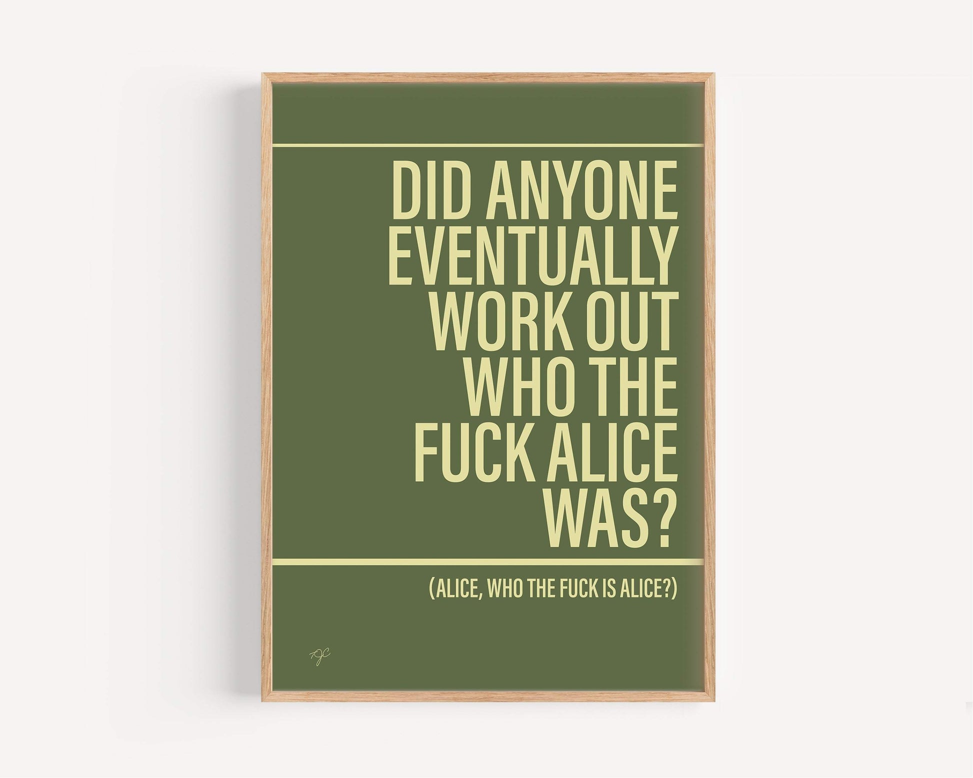 Smokie Who the F*ck is Alice Alternative Lyrics Music Print | Song Lyric Wall Art UK | Striped Circle