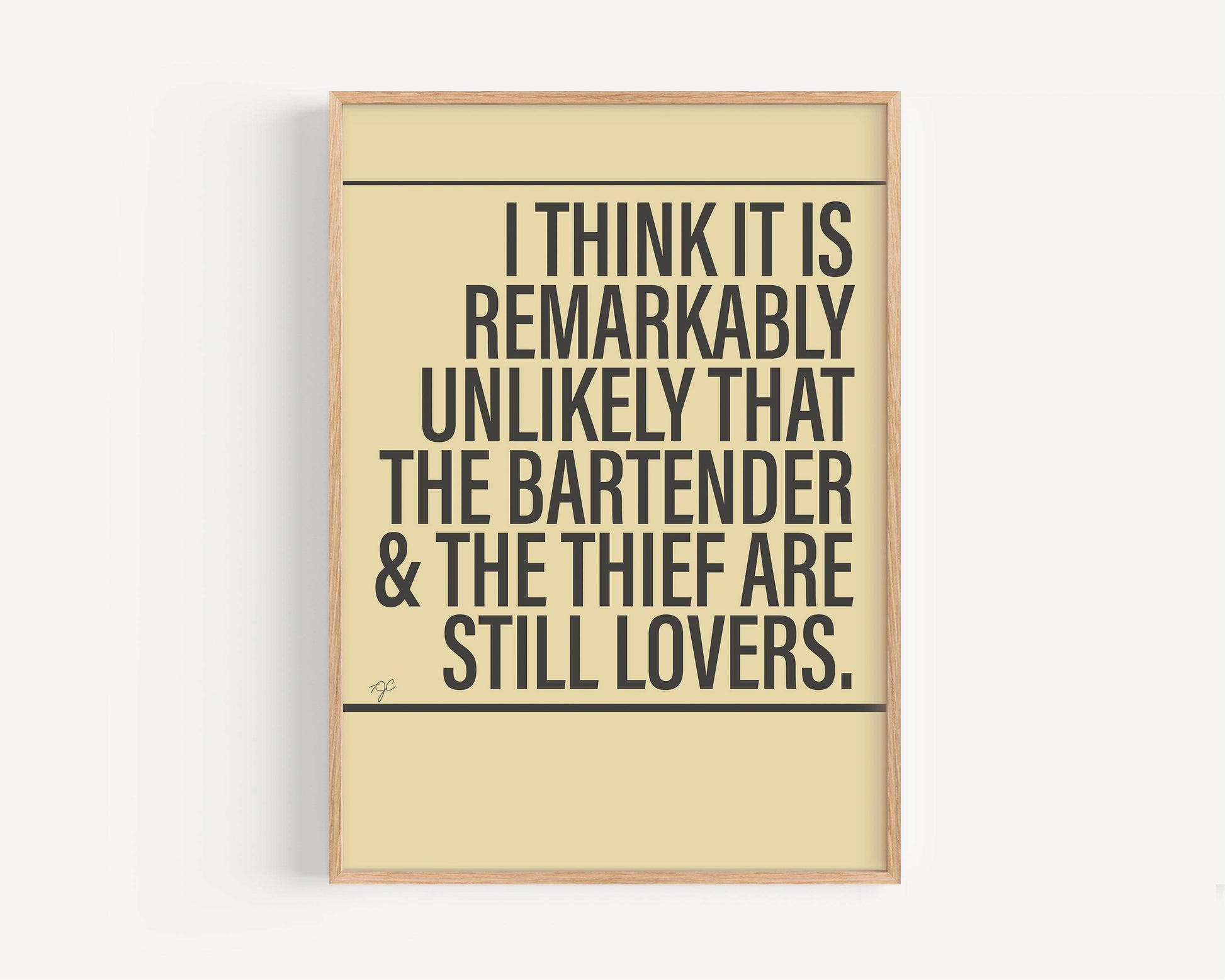 The Bartender and The Thief Stereophonics Alternative Lyrics Music Print | Song Lyric Wall Art UK | Striped Circle