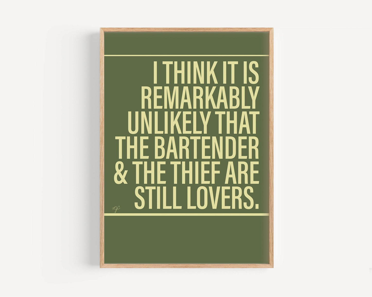 The Bartender and The Thief Stereophonics Alternative Lyrics Music Print | Song Lyric Wall Art UK | Striped Circle