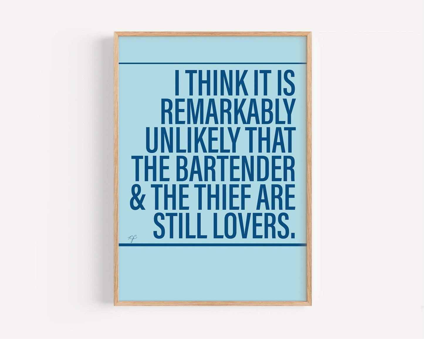 The Bartender and The Thief Stereophonics Alternative Lyrics Music Print | Song Lyric Wall Art UK | Striped Circle