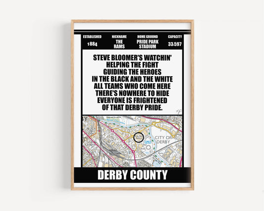 Derby County print - Pride Park stadium