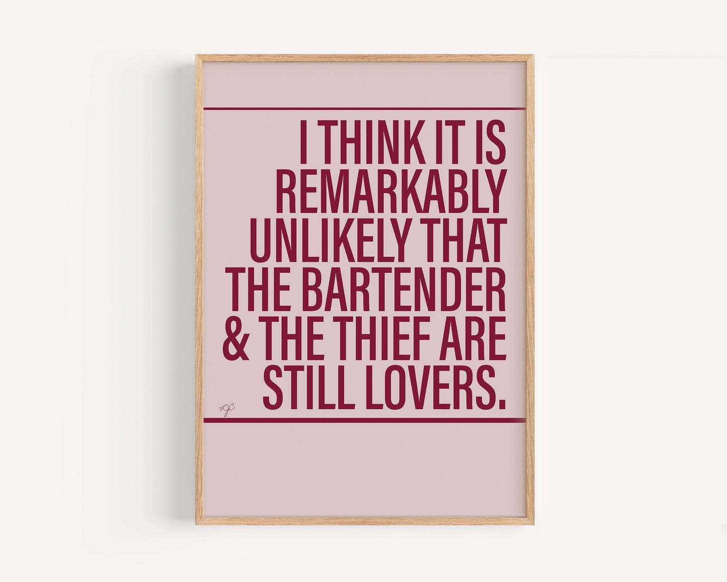 The Bartender and The Thief Stereophonics Alternative Lyrics Music Print | Song Lyric Wall Art UK | Striped Circle