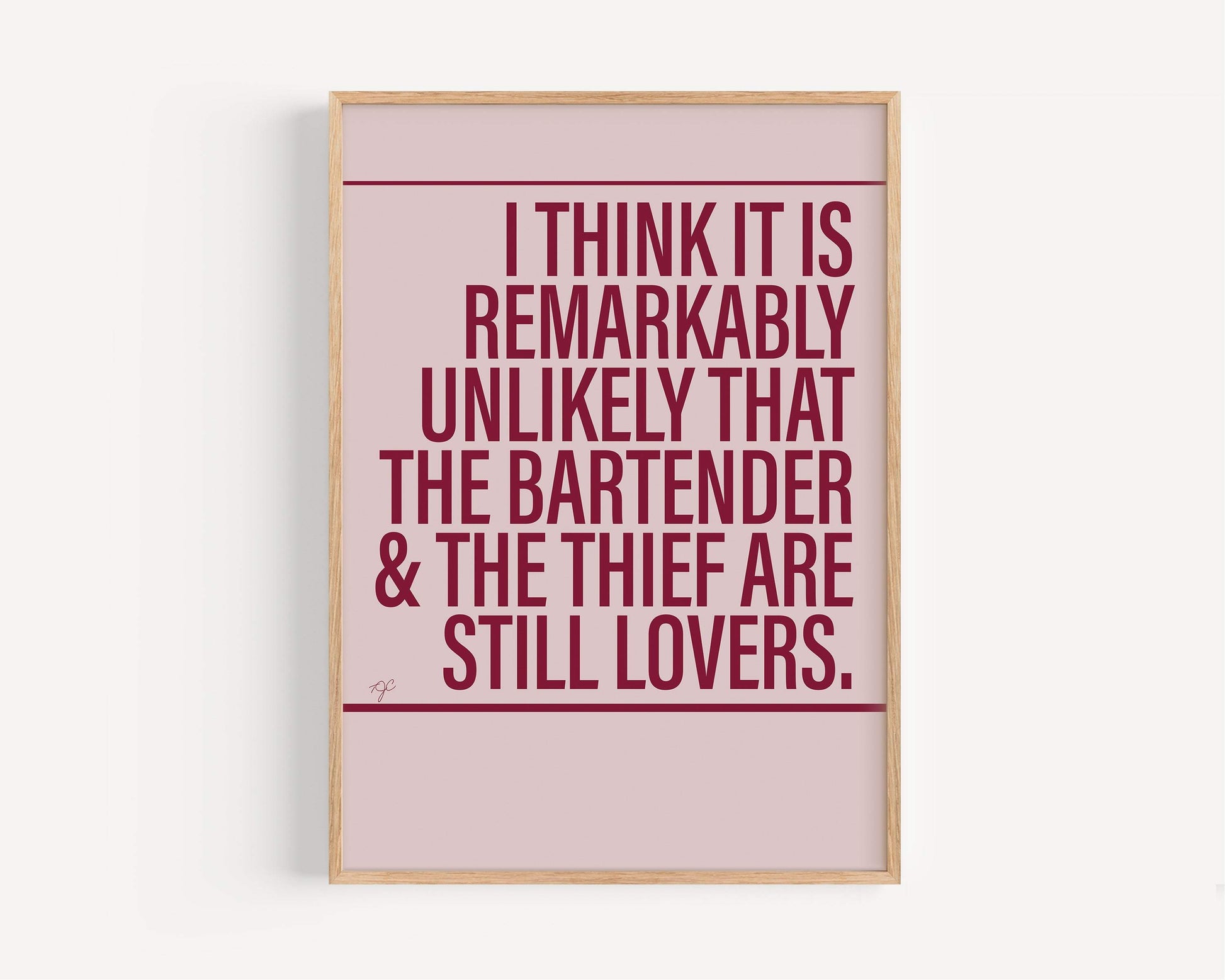 The Bartender and The Thief Stereophonics Alternative Lyrics Music Print | Song Lyric Wall Art UK | Striped Circle