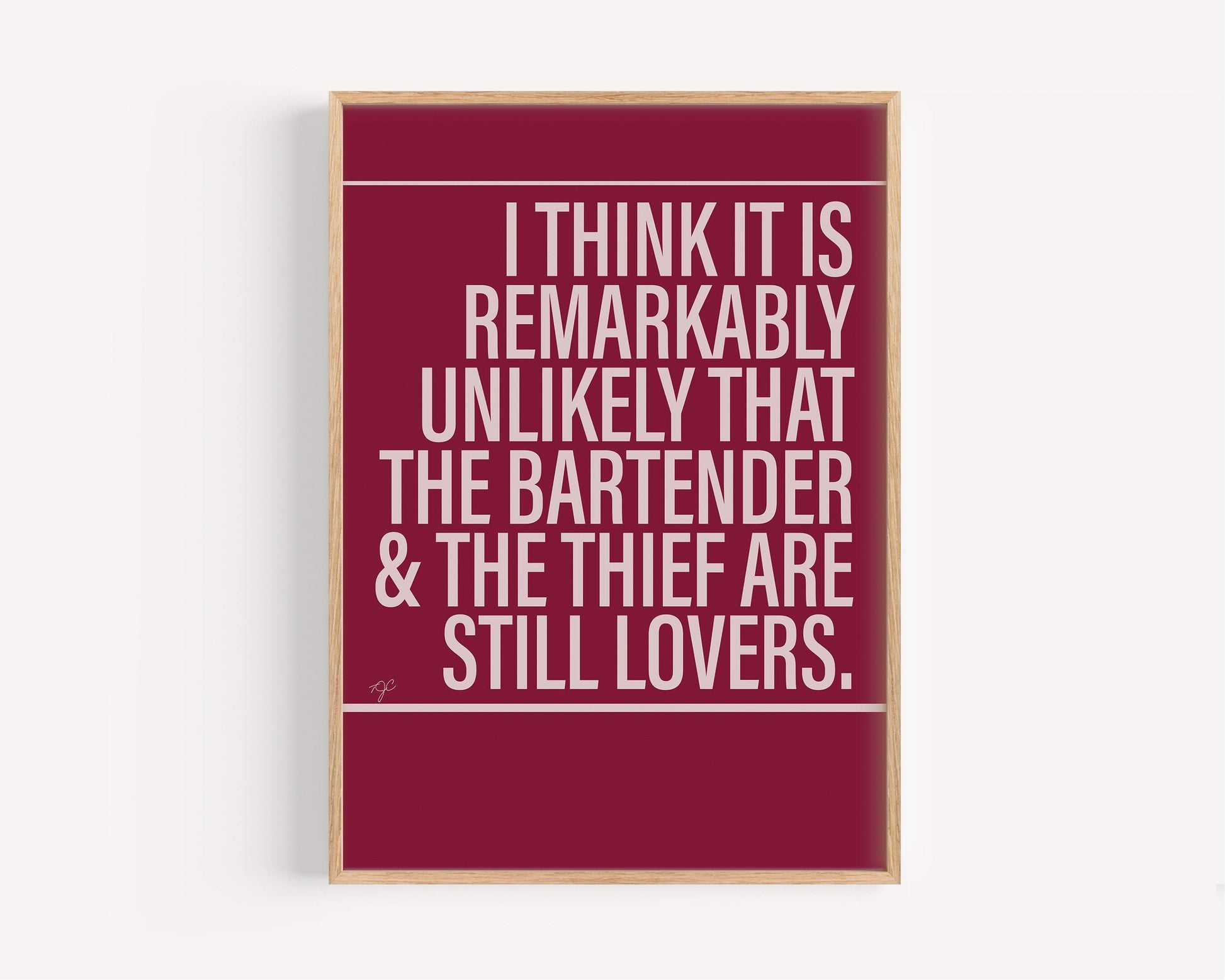 The Bartender and The Thief Stereophonics Alternative Lyrics Music Print | Song Lyric Wall Art UK | Striped Circle