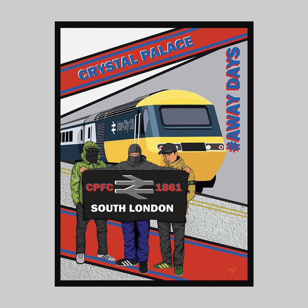 Crystal Palace Away Days print - Striped CircleA5 (148mm x 210mm)