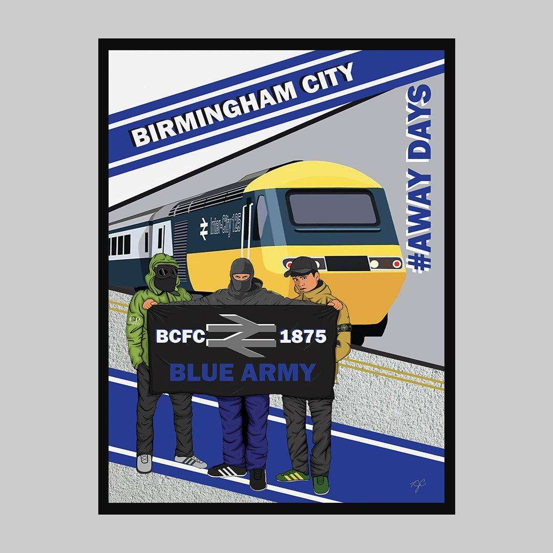 Birmingham City Away Days print - Striped CircleA5 (148mm x 210mm)