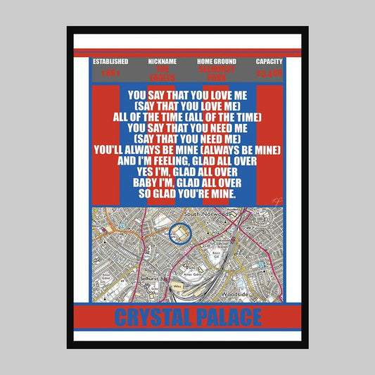 Crystal Palace Selhurst Park stadium print - Striped CircleA5 (148mm x 210mm)