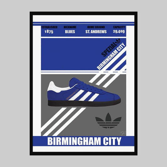 Birmingham City Spezial trainer print - Striped CircleA5 (148mm x 210mm)