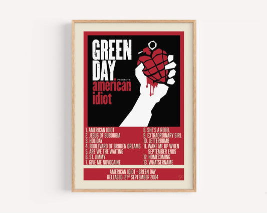 American Idiot - Green Day - Album Print