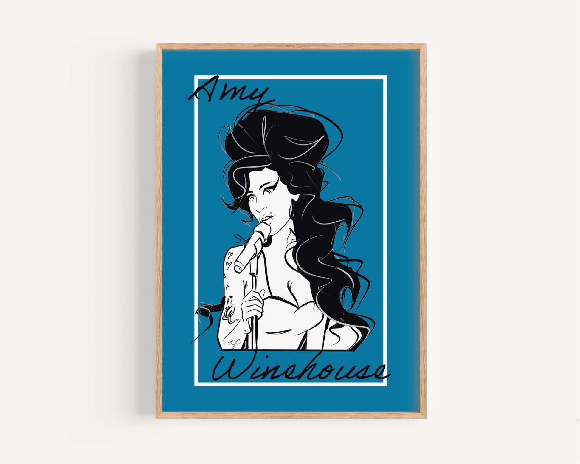 Amy Winehouse print - Striped Circle