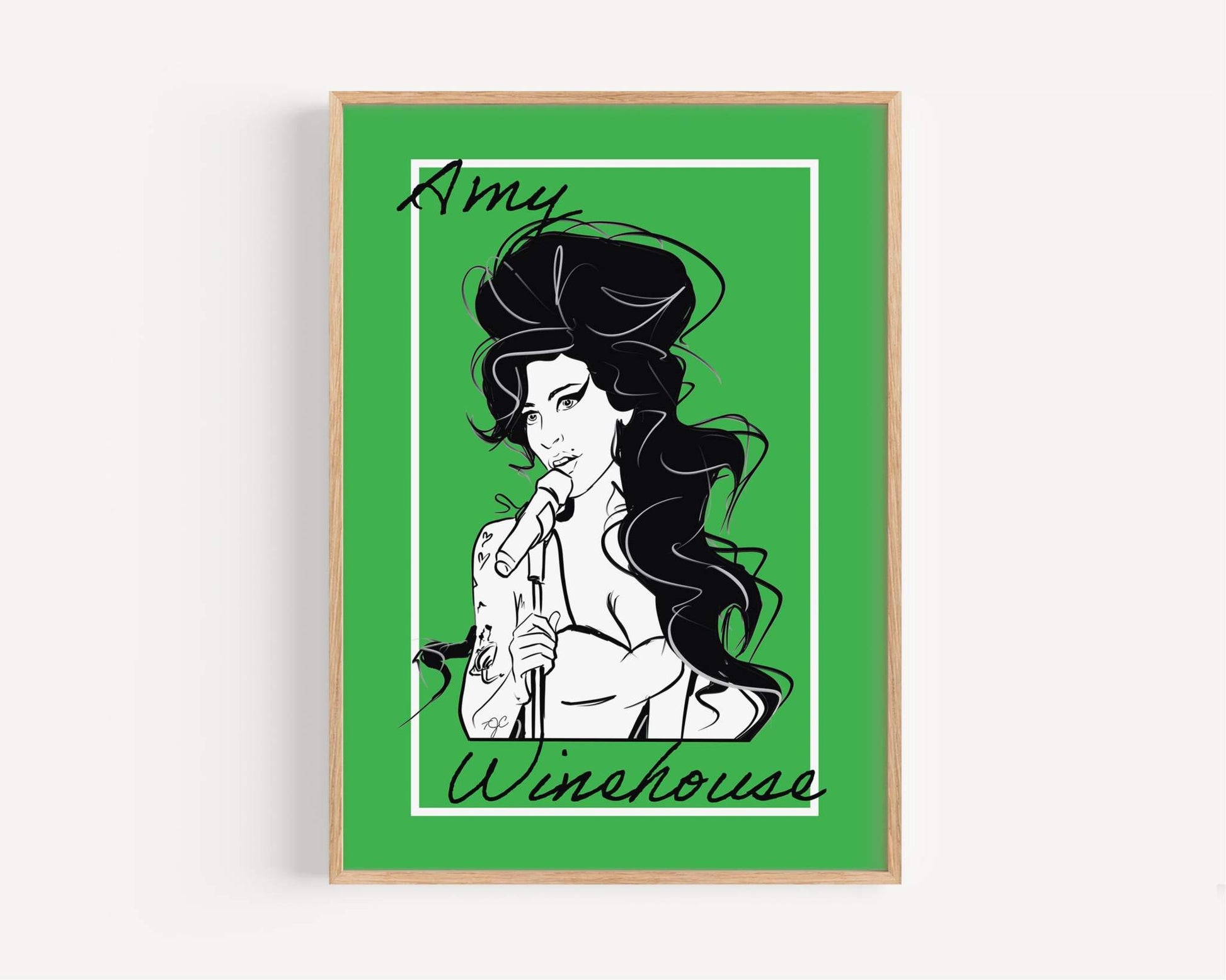 Amy Winehouse print - Striped Circle