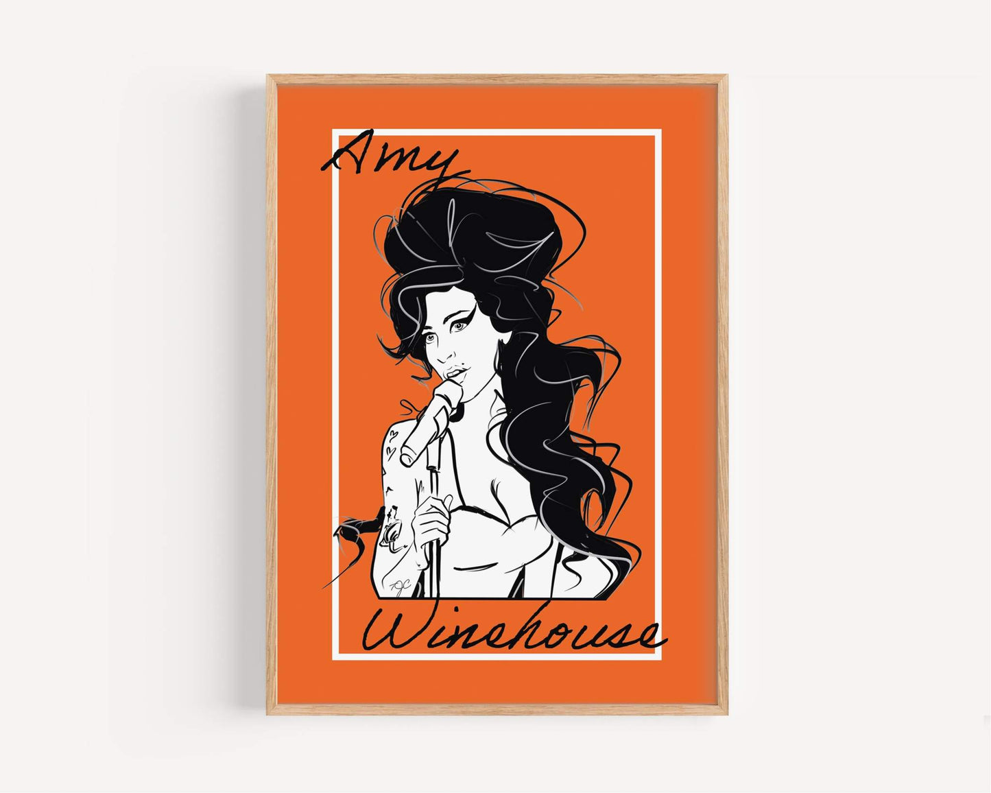 Amy Winehouse print - Striped Circle