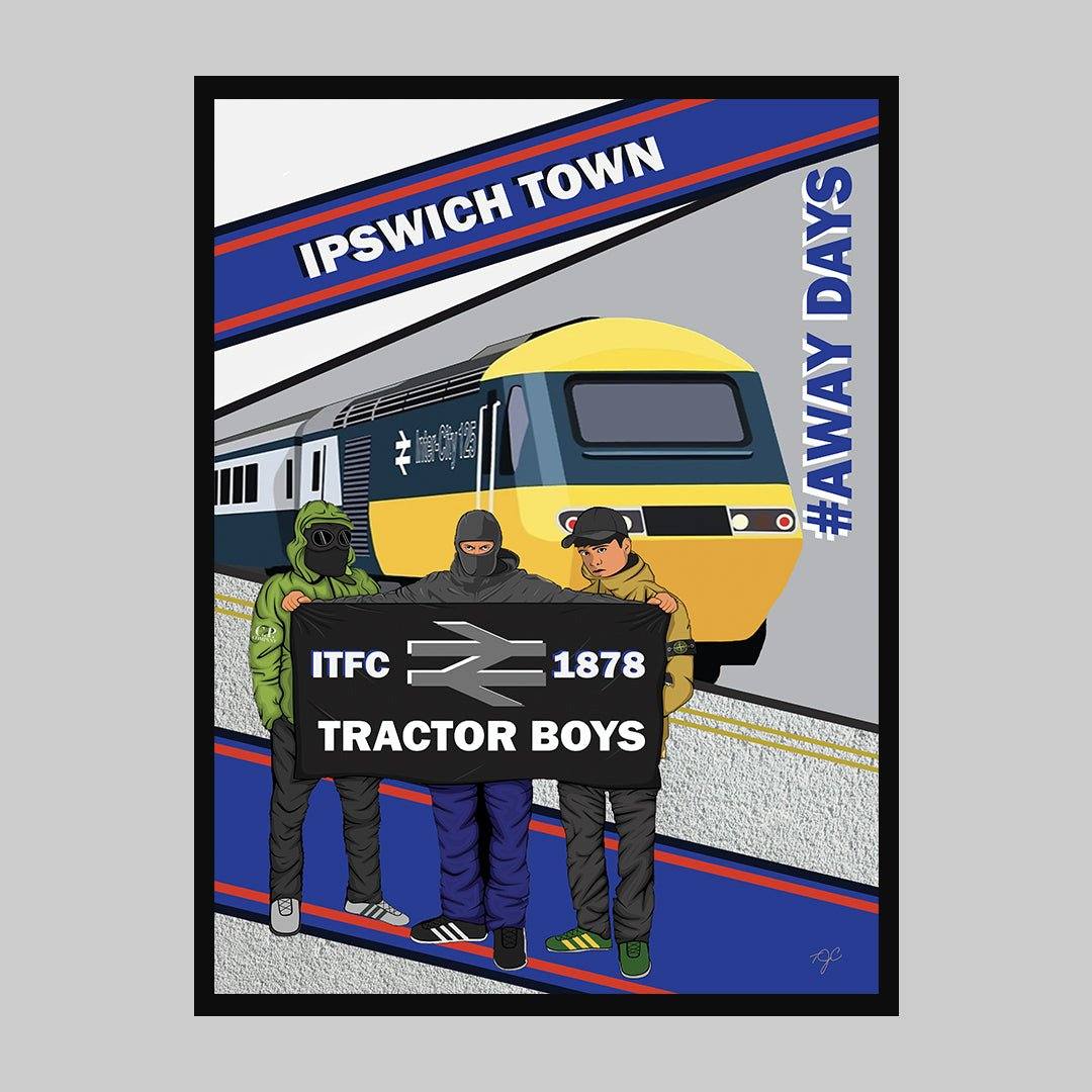 Ipswich Town Away Days print - Striped CircleA5 (148mm x 210mm)